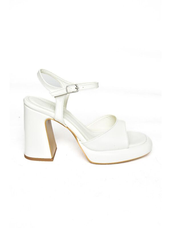 S5690128 Beyaz Kadın Topuklu Ayakkabı - Görsel 2
