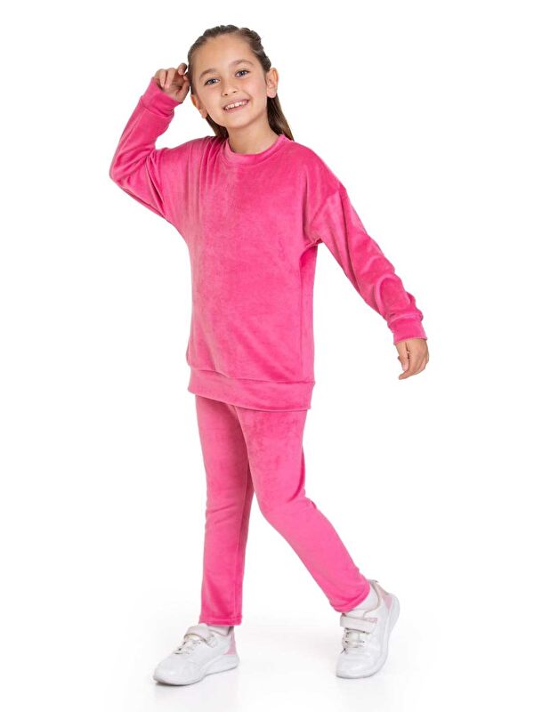 My Kids Wear Kadife Basic Düz Renk Çocuk Takım