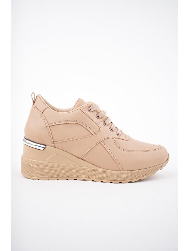 NEPAL Kadın Ortopedik Yüksek Taban Günlük Bağcıklı Sneaker Spor Ayakkabı - Görsel 3