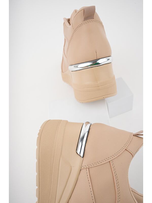 NEPAL Kadın Ortopedik Yüksek Taban Günlük Bağcıklı Sneaker Spor Ayakkabı - Görsel 4