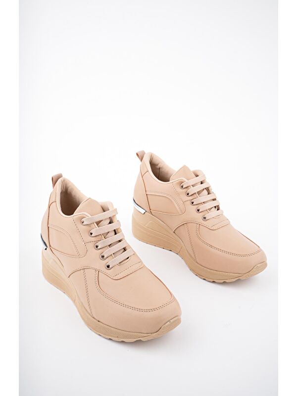 NEPAL Kadın Ortopedik Yüksek Taban Günlük Bağcıklı Sneaker Spor Ayakkabı - Görsel 6