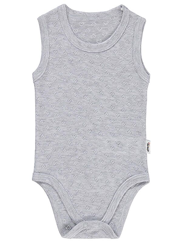 Civil Baby Jakarlı 3-36 Ay Çıtçıtlı Badi - Gri