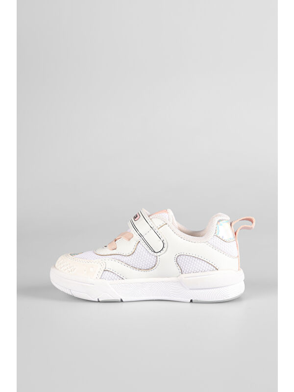 Repair Baskılı Kız Bebek Beyaz/Pudra Sneaker - Görsel 3