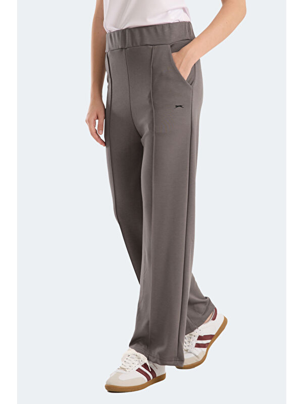 SLAZENGER VILLE CZG Kadın Bol Paça Koyu Gri Eşofman Altı