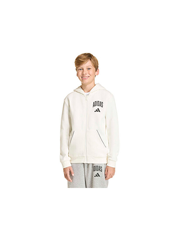 Adidas J Clgt Fl Fz Çocuk Günlük Ceket KD4395 Beyaz