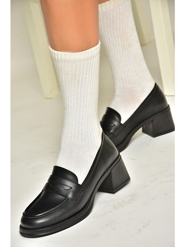 T8201453 Siyah Kadın Topuklu Ayakkabı - Görsel 4