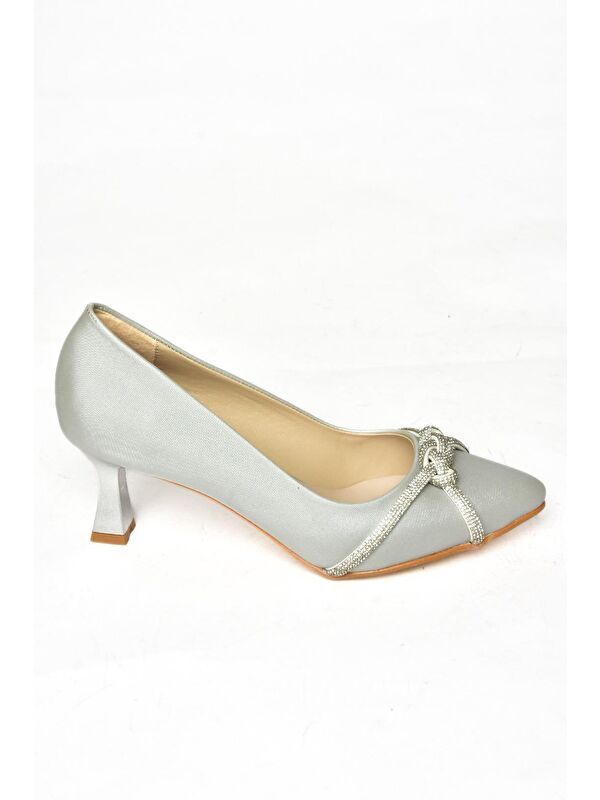 S2460616 Gümüş Kadın Topuklu Ayakkabı - Görsel 2