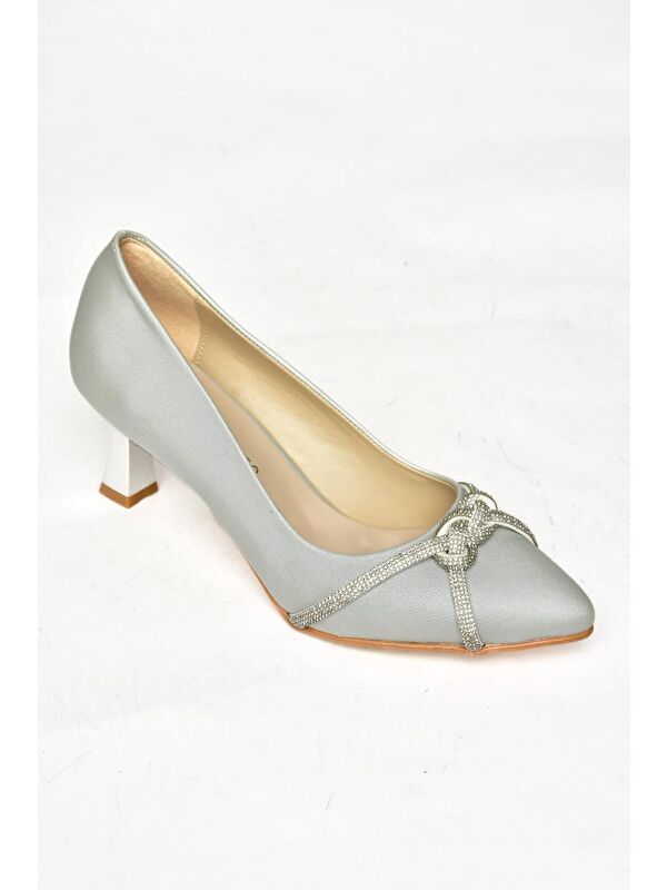 S2460616 Gümüş Kadın Topuklu Ayakkabı - Görsel 3