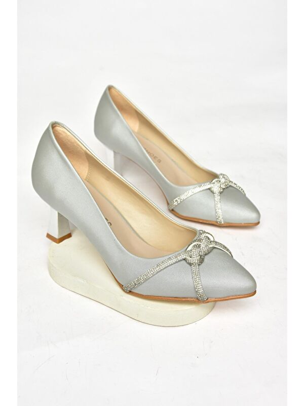 S2460616 Gümüş Kadın Topuklu Ayakkabı - Görsel 5