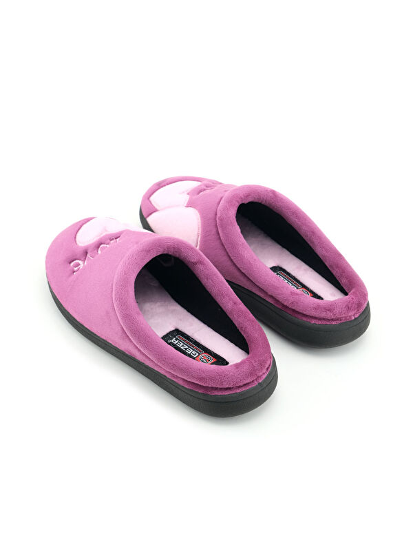 Kadın Kışlık Nakışlı Tasarım Havlu Kumaş PU Taban Rahat Ev Bahçe Gondol Terlik - Görsel 5