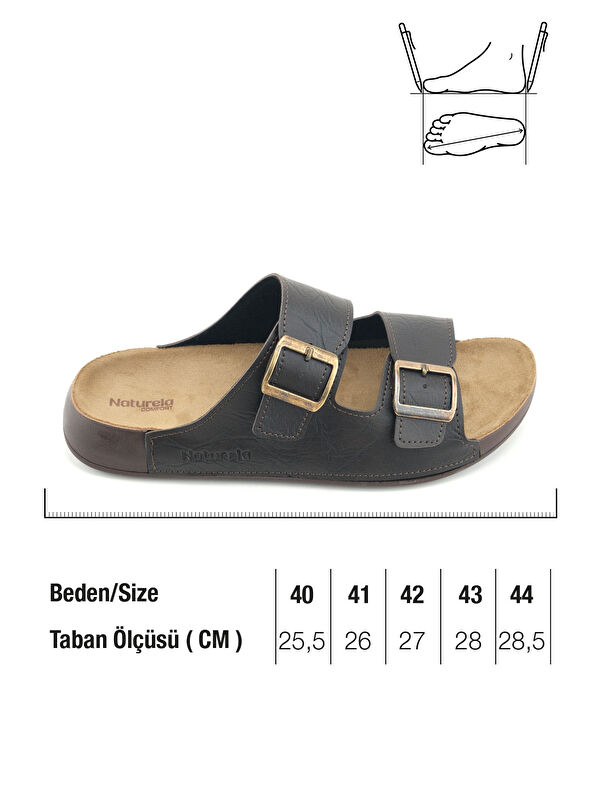 Naturela Comfort Erkek Yazlık Suni Deri Çift Toka Ayarlanabilir Rahat Taban Günlük Terlik - Görsel 3