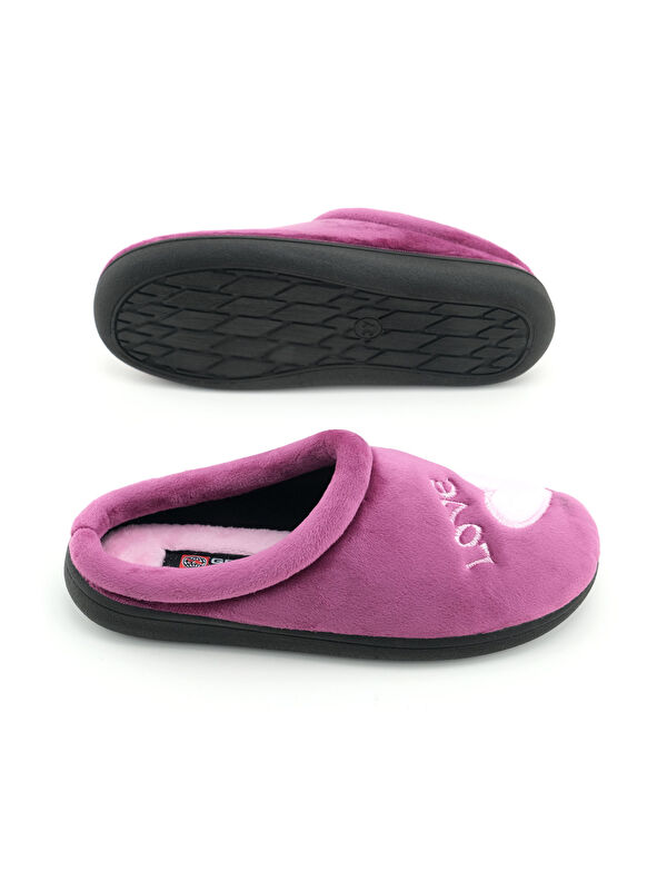 Kadın Kışlık Nakışlı Tasarım Havlu Kumaş PU Taban Rahat Ev Bahçe Gondol Terlik - Görsel 6