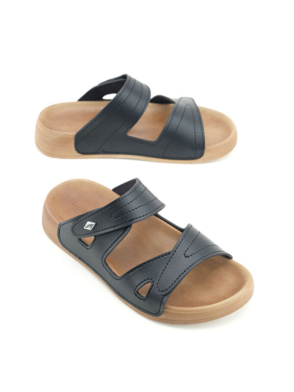 Kadın Yazlık Suni Deri Cırt Cırtlı Ayarlanabilir Rahat Taban Günlük Terlik - Görsel 2