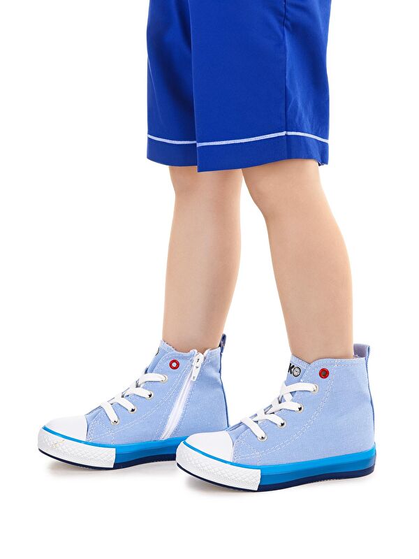 Tinna Bağcıklı Erkek Çocuk Boğazlı Keten Spor Ayakkabı - Görsel 3