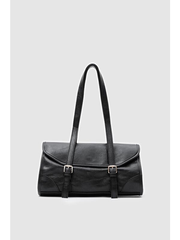Shulebags Lue Vintage Baget Çanta Siyah