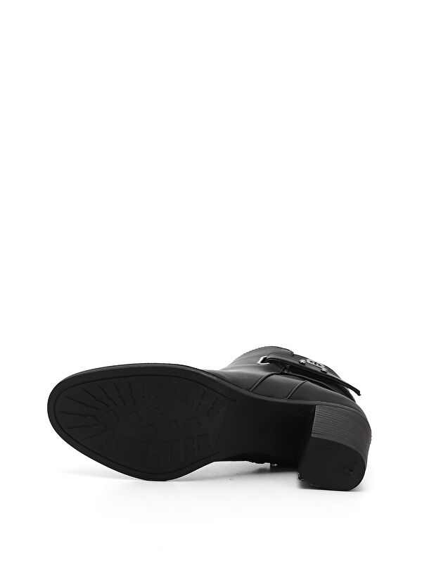 Kadın AÇIK SİYAH Fermuarlı Kalın Topuklu Bot - Görsel 5