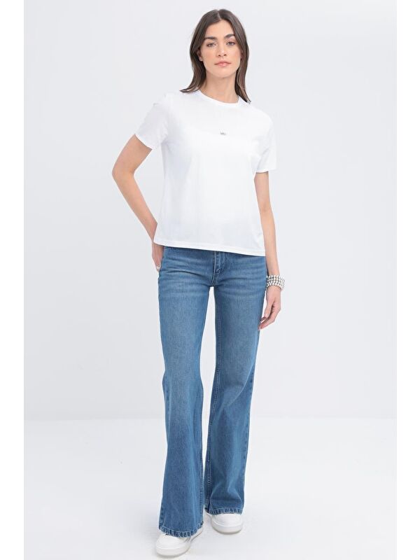 ALLDAY Beyaz-Kısa Kollu Basic T-Shirt