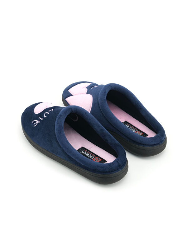 Kadın Kışlık Nakışlı Tasarım Havlu Kumaş PU Taban Rahat Ev Bahçe Gondol Terlik - Görsel 5