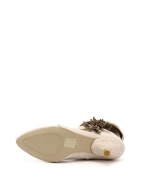 Kadın AÇIK VİZON Püsküllü Sivri Burun İnce Topuklu Bot - Görsel 5