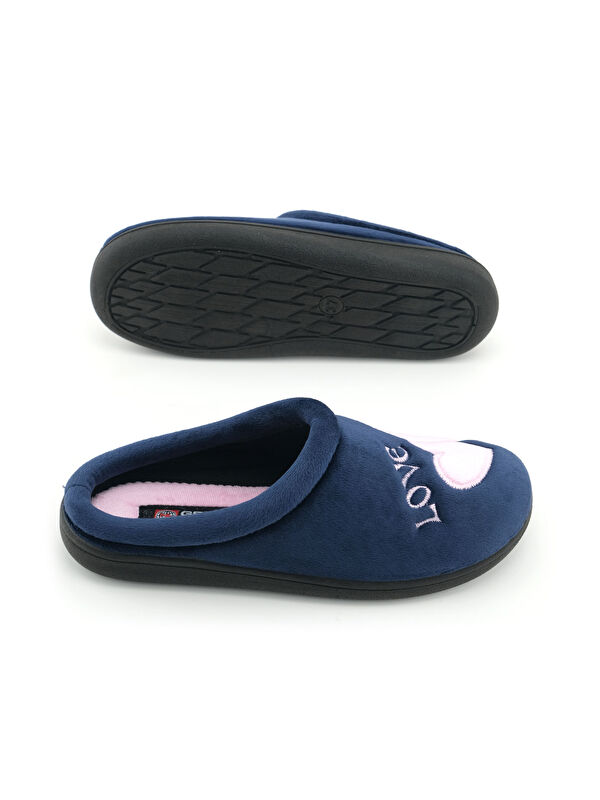 Kadın Kışlık Nakışlı Tasarım Havlu Kumaş PU Taban Rahat Ev Bahçe Gondol Terlik - Görsel 6