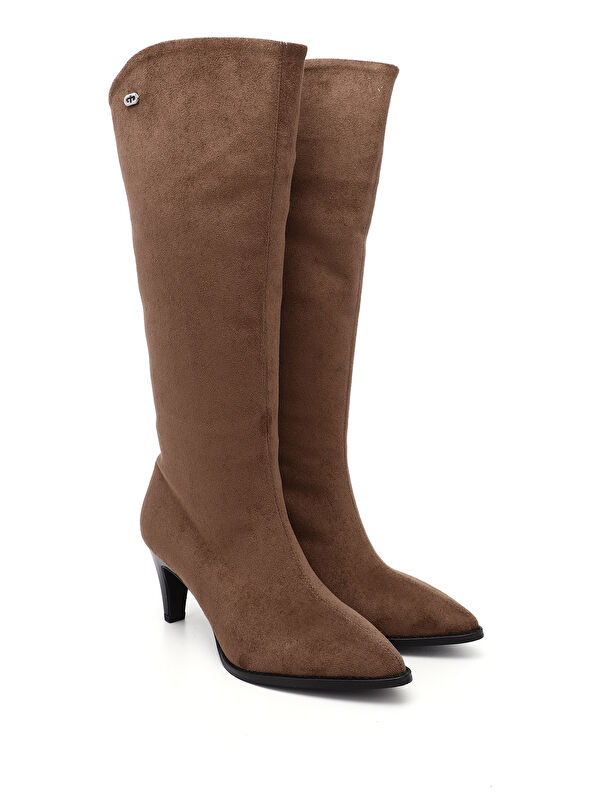Kadın AÇIK KAHVERENGİ Sivri Burun İnce Topuklu Çizme - Görsel 3