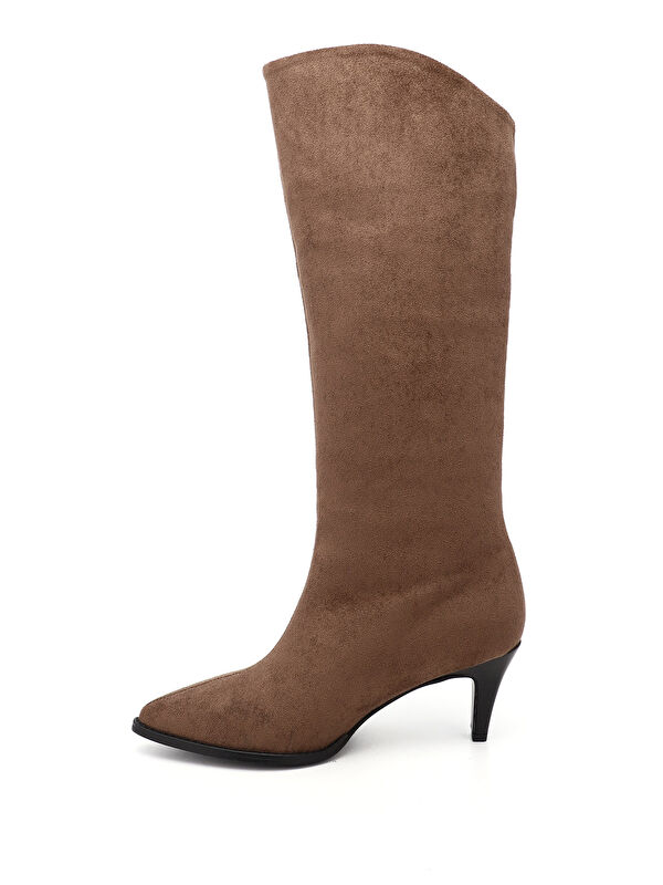 Kadın AÇIK KAHVERENGİ Sivri Burun İnce Topuklu Çizme - Görsel 4