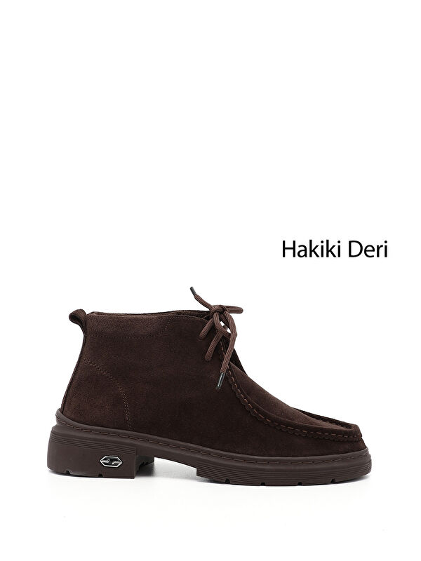 Kadın AÇIK KAHVERENGİ Bağcıklı Hakiki Deri Comfort Bot - Görsel 2