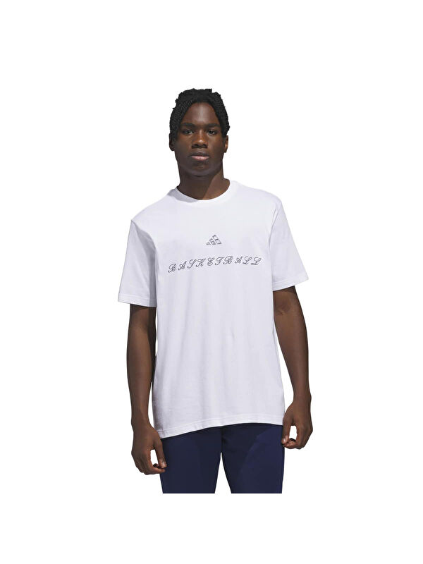Adidas Rose Thorn Erkek Beyaz Yuvarlak Yaka Tişört