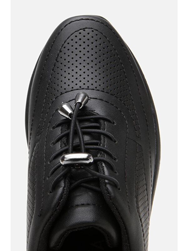 Kadın Siyah Kalın Tabanlı Spor Ayakkabı - Görsel 5