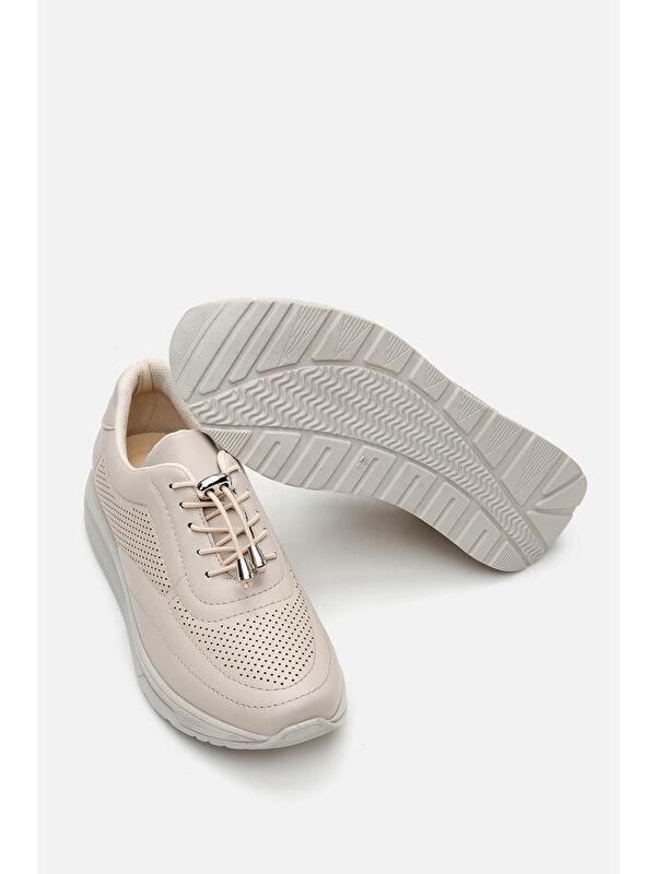 Kadın Bej Kalın Tabanlı Spor Ayakkabı - Görsel 7