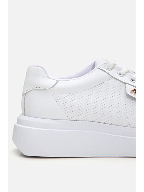 Kadın Beyaz Kalın Tabanlı Spor Ayakkabı - Görsel 5