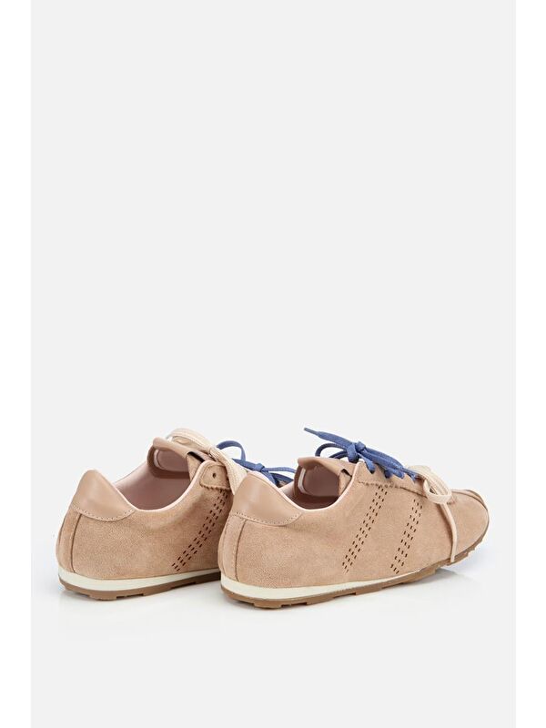 Kadın Süet Bej Spor Ayakkabı - Görsel 6