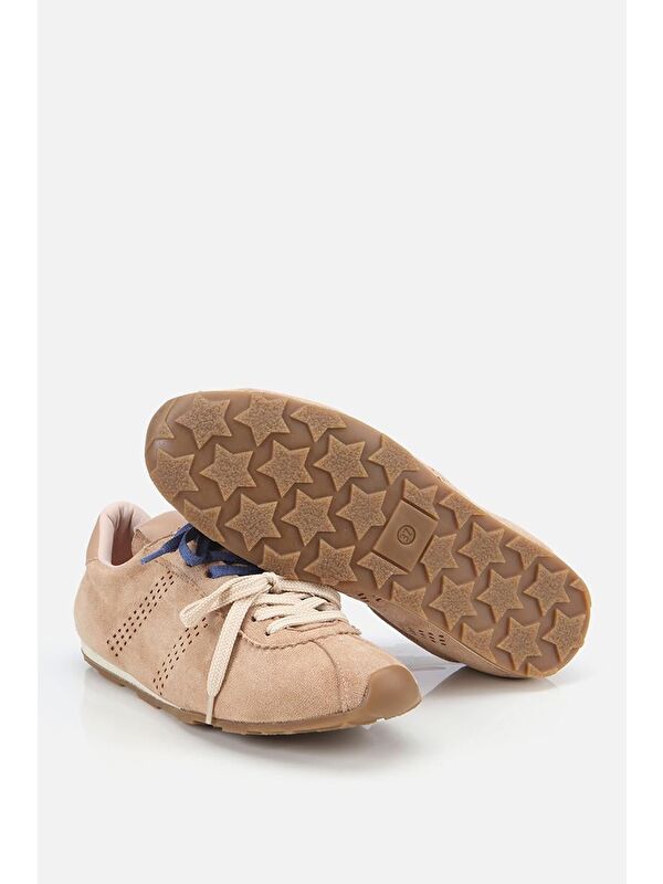 Kadın Süet Bej Spor Ayakkabı - Görsel 7