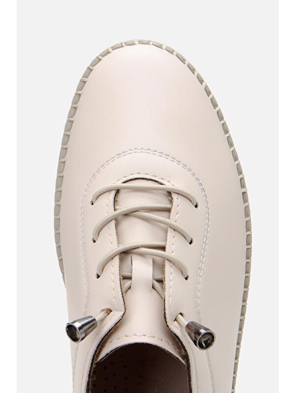 Kadın Bej Esnek Tabanlı Comfort Düz Ayakkabı - Görsel 5