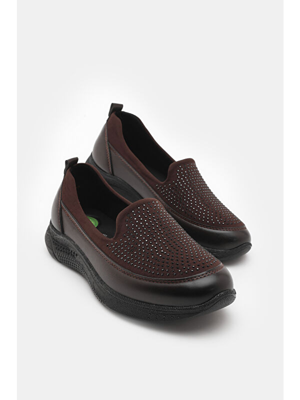 Kadın Kahve Rahat Kalıp Anne Ayakkabı - Görsel 5