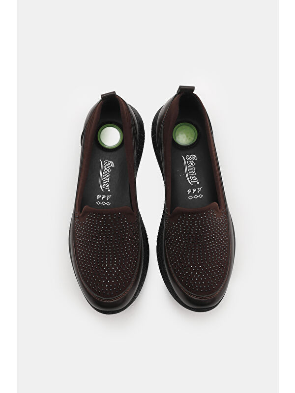 Kadın Kahve Rahat Kalıp Anne Ayakkabı - Görsel 6