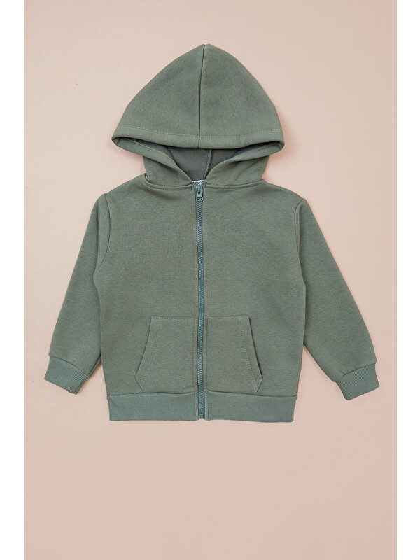 Fullamoda Kapüşonlu Fermuarlı Unisex Çocuk Sweatshirt