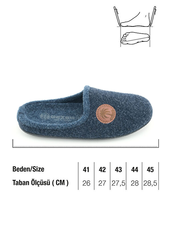 Erkek Kışlık Keçe Çıkarılabilir İç Taban Rahat Ev Bahçe Gondol Terlik - Görsel 3