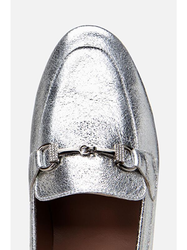 Kadın Lame Tokalı Klasik Loafer - Görsel 8