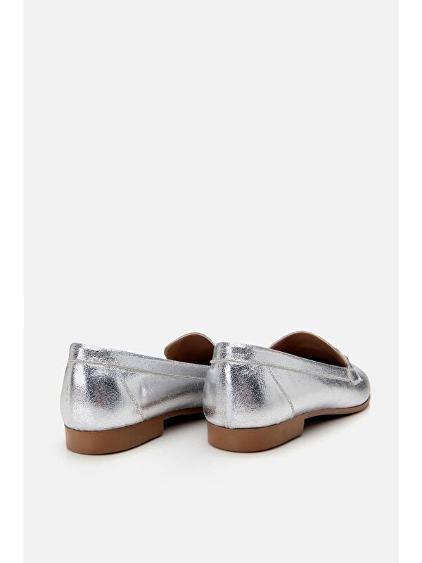 Kadın Lame Tokalı Klasik Loafer - Görsel 10