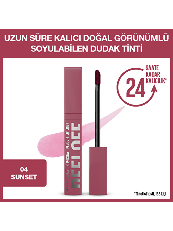 Maybelline New York Super Stay Peel Off Soyulabilen Dudak Tinti - 24 Saate Kadar Kalıcı Dudak Renkle