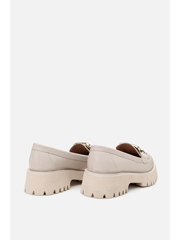 Kadın Bej Tokalı Günlük Loafer - Görsel 7