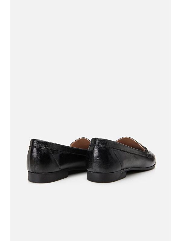 Kadın Siyah Tokalı Klasik Loafer - Görsel 9