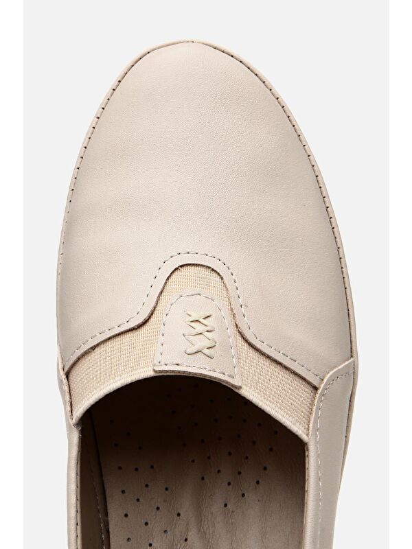 Kadın Bej Comfort Düz Ayakkabı - Görsel 8