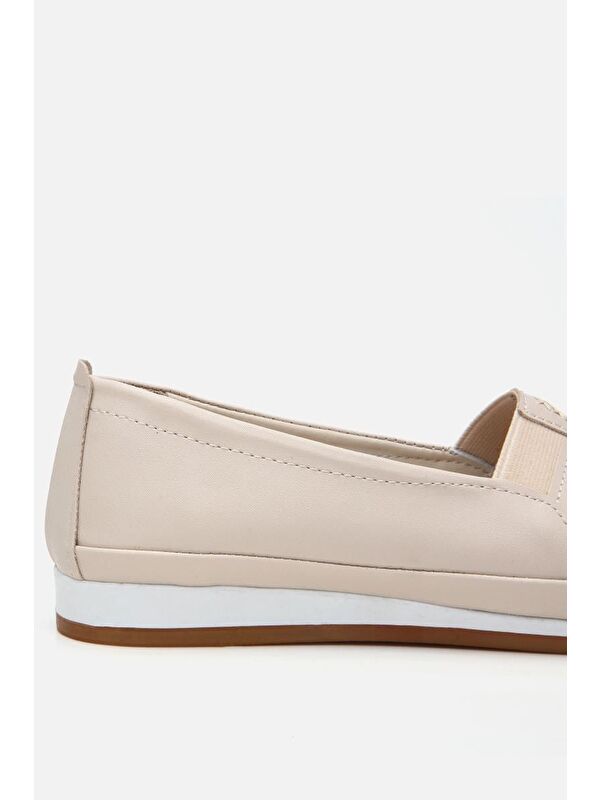 Kadın Bej Comfort Düz Ayakkabı - Görsel 9