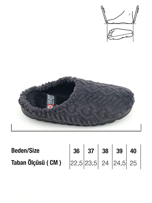 Kadın Kışlık Esnek Rahat Taban Ev Bahçe Gondol Terlik - Görsel 3