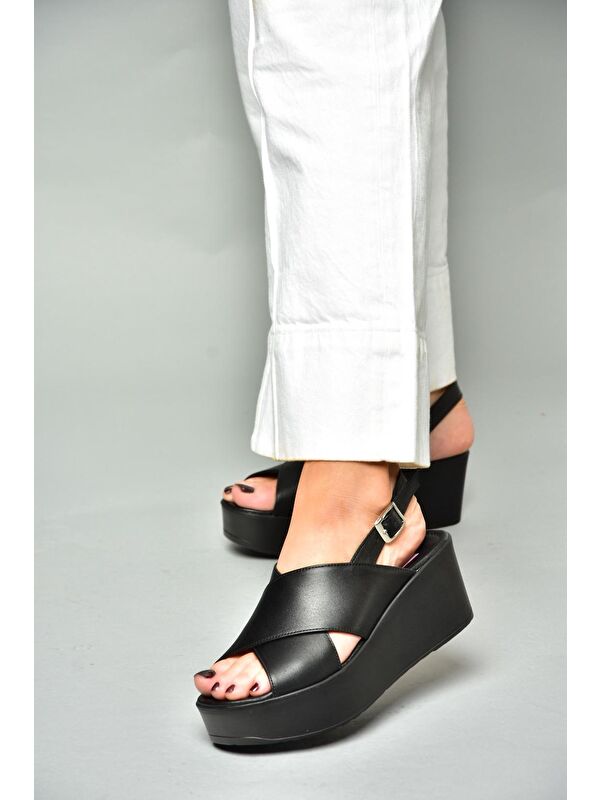 P5553275 Siyah Kadın Dolgu Topuklu Ayakkabı - Görsel 6