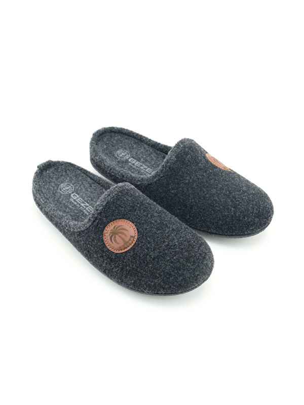 Erkek Kışlık Keçe Çıkarılabilir İç Taban Rahat Ev Bahçe Gondol Terlik - Görsel 4