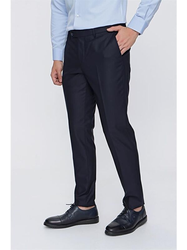 İMZA Lacivert Yandan Cepli Basic Slim Fit Erkek Pantolon 1003220013