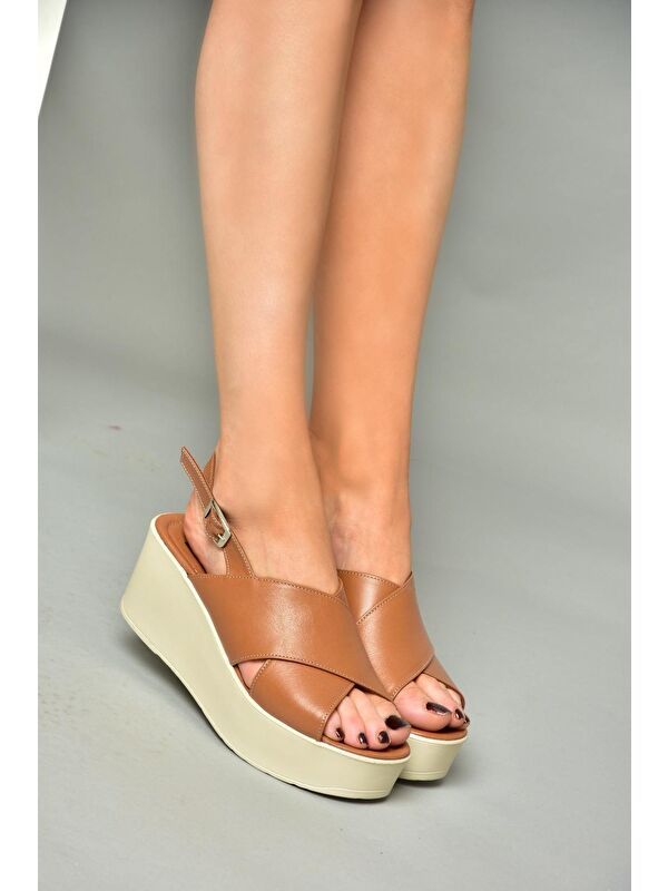 P5553275 Taba Kadın Dolgu Topuklu Ayakkabı - Görsel 5